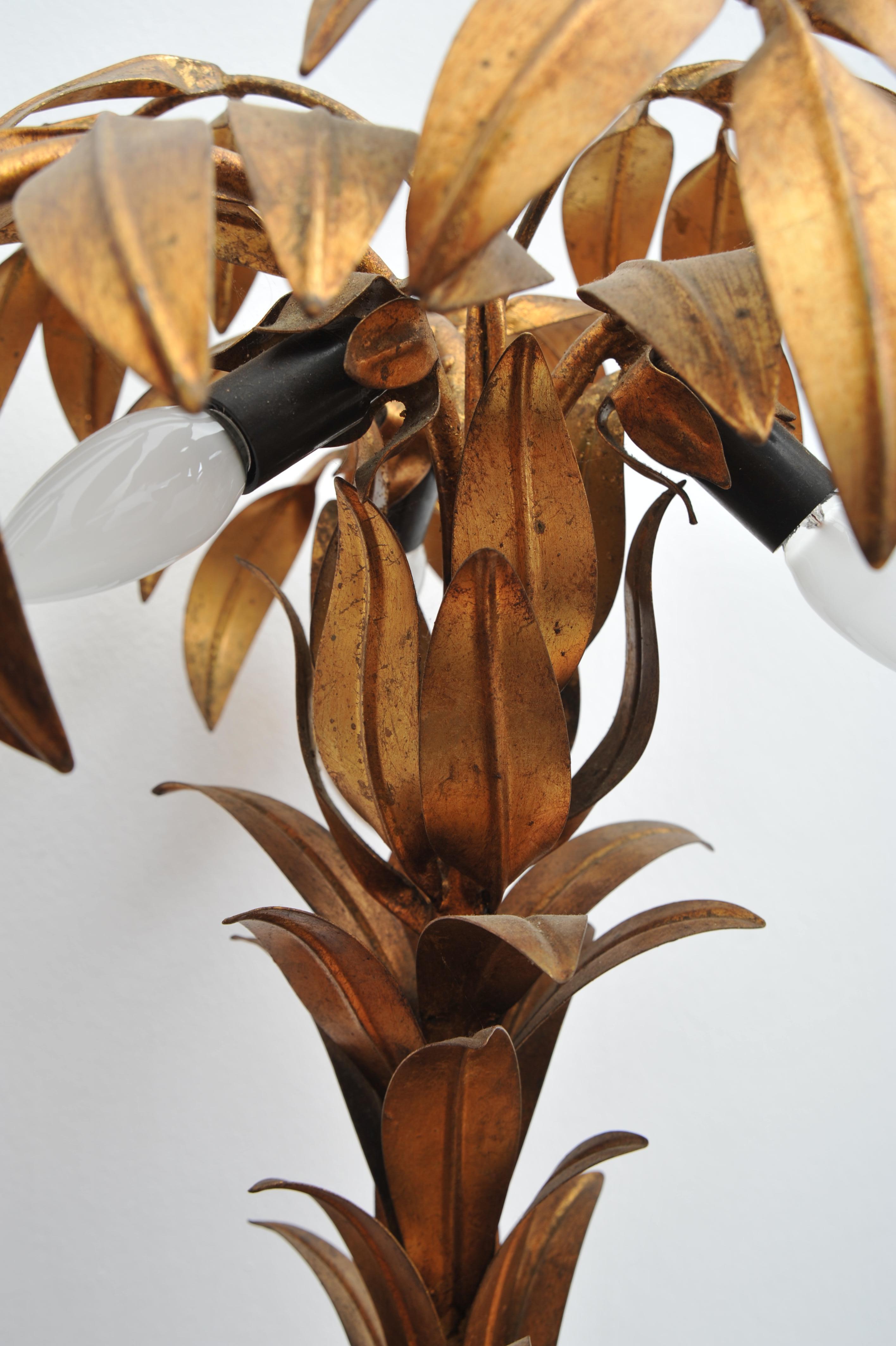 Lampe de table en forme de palmier doré par Hans Kögl (1970) en vente 3