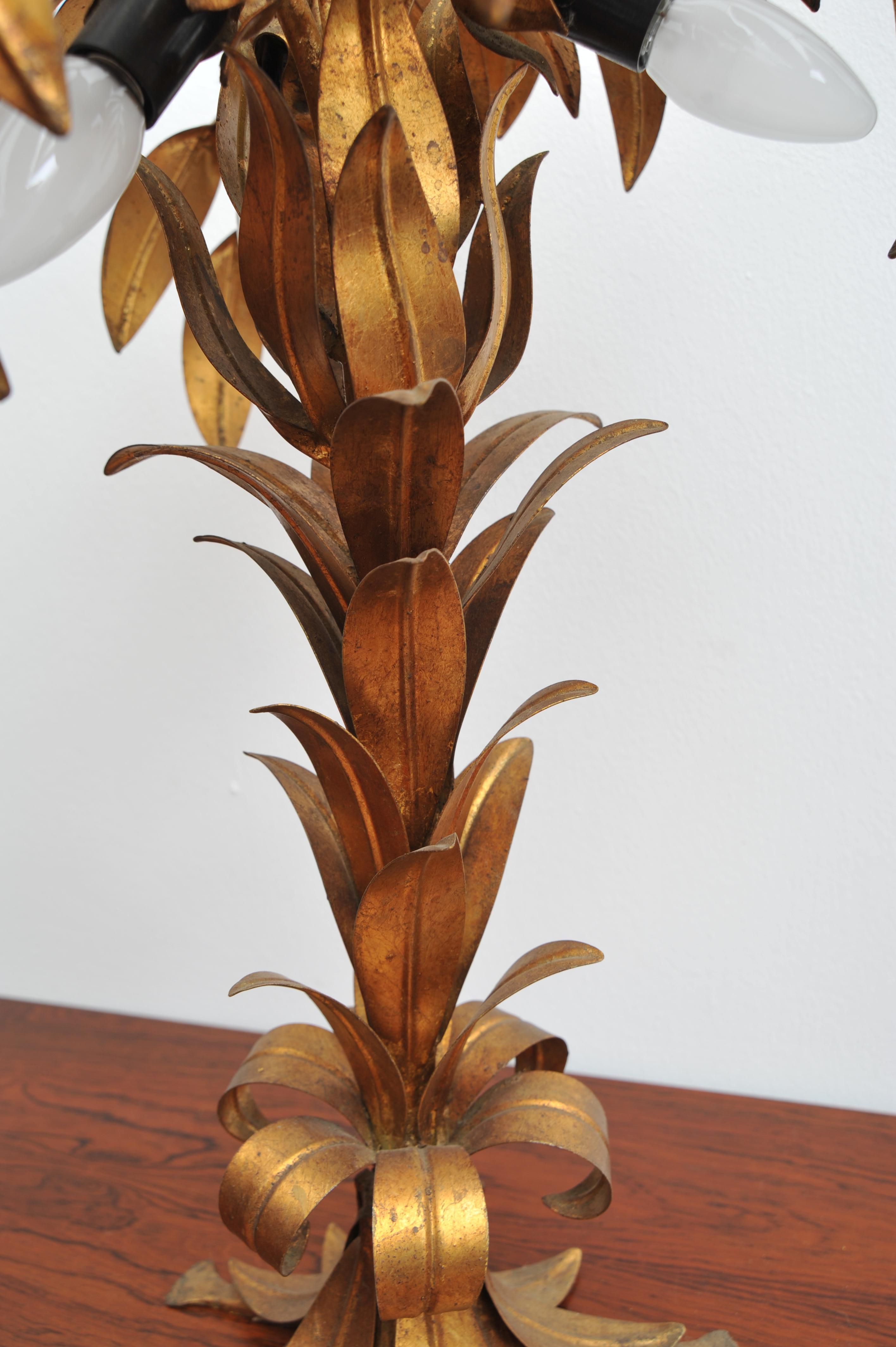Lampe de table en forme de palmier doré par Hans Kögl (1970) en vente 6