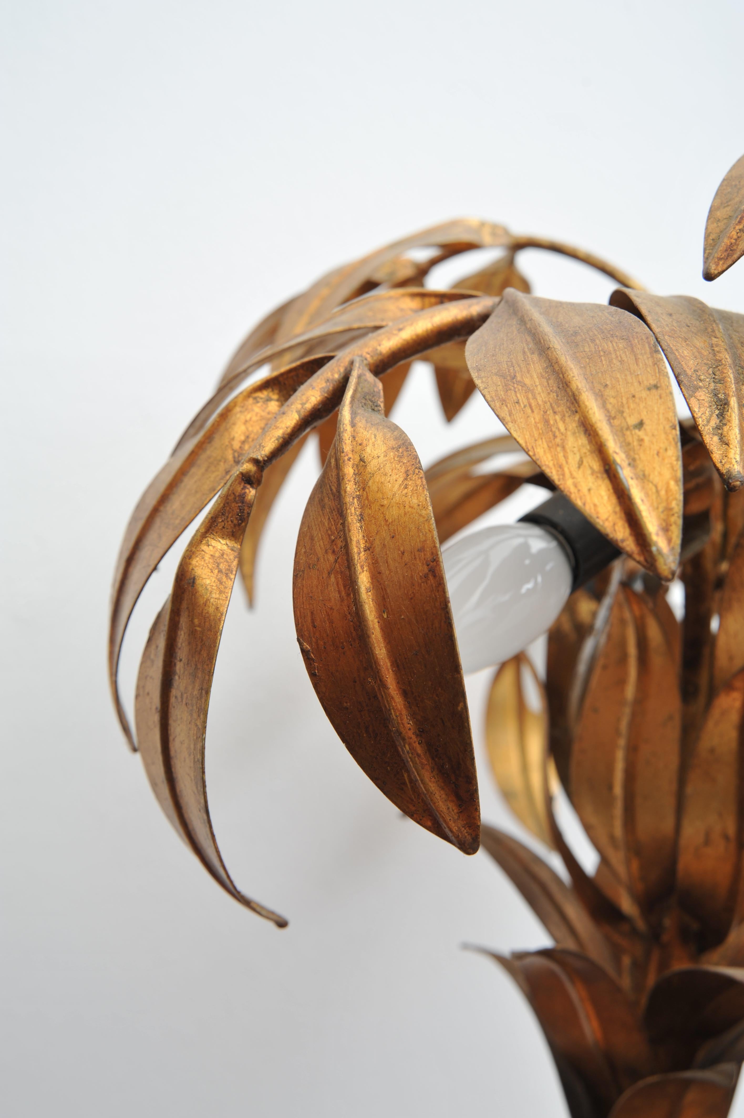 Lampe de table en forme de palmier doré par Hans Kögl (1970) en vente 1