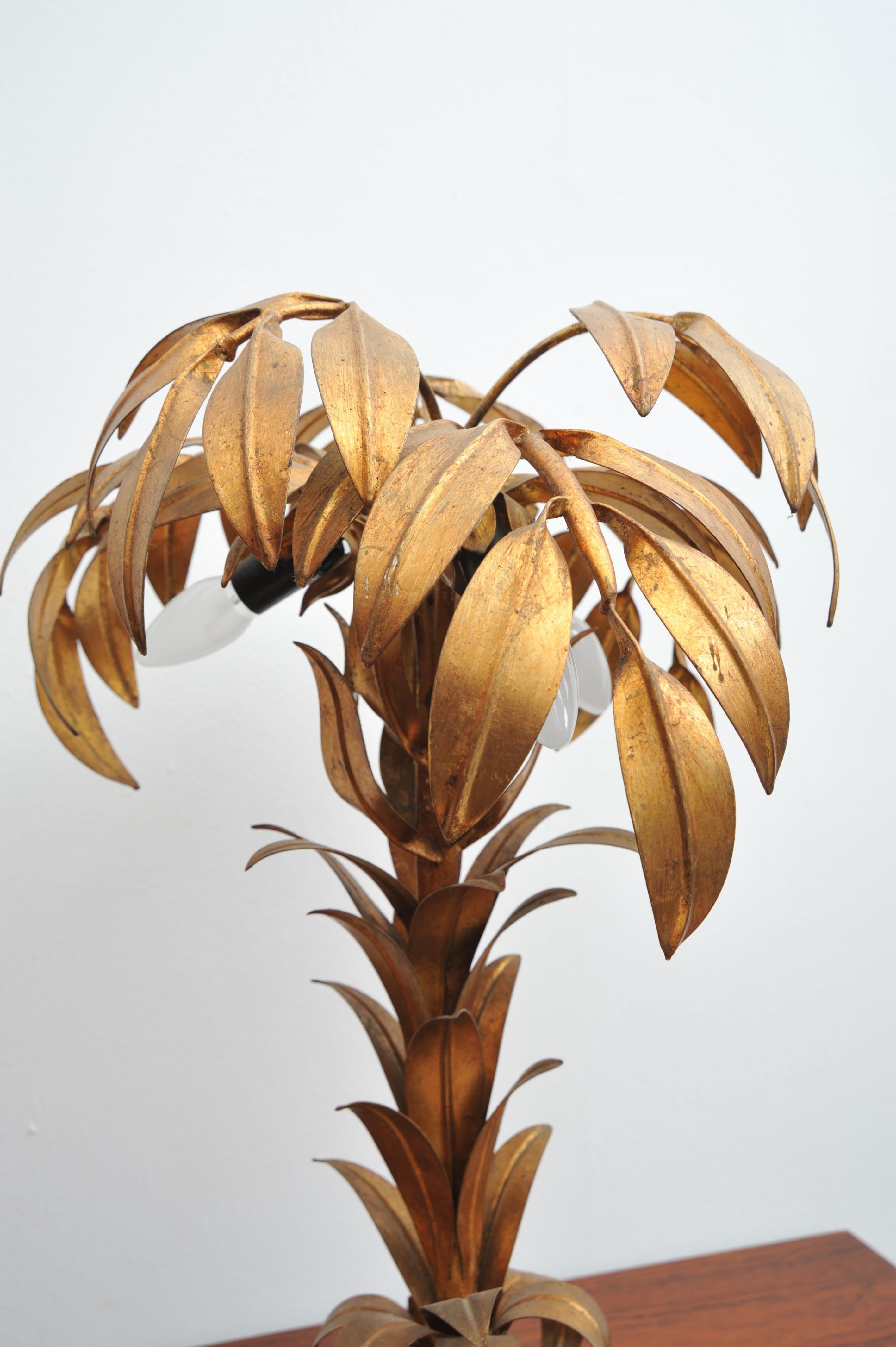 Lampe de table en forme de palmier doré par Hans Kögl (1970) en vente 2