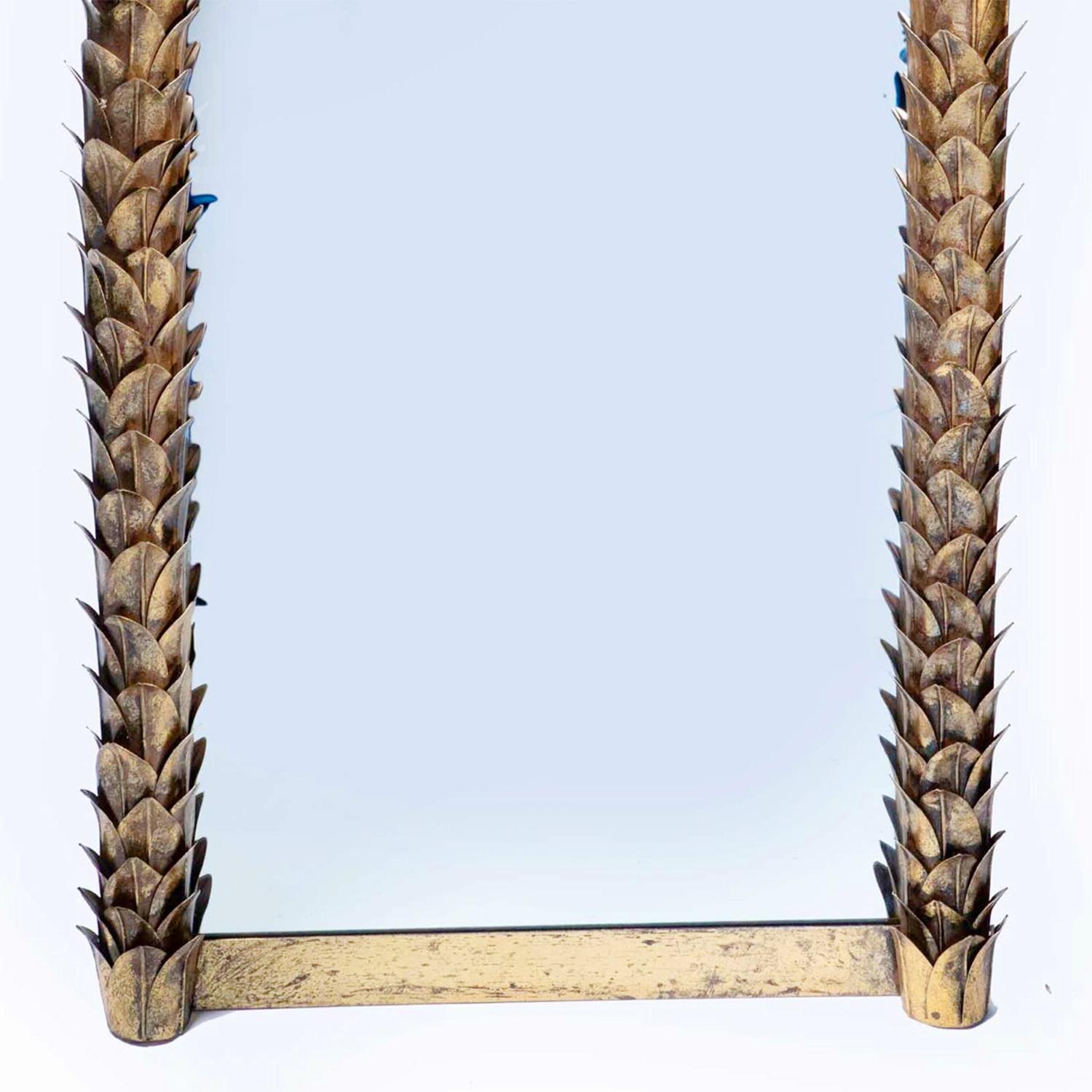 French Gilded Palmer Set of 2 Mirror For Sale