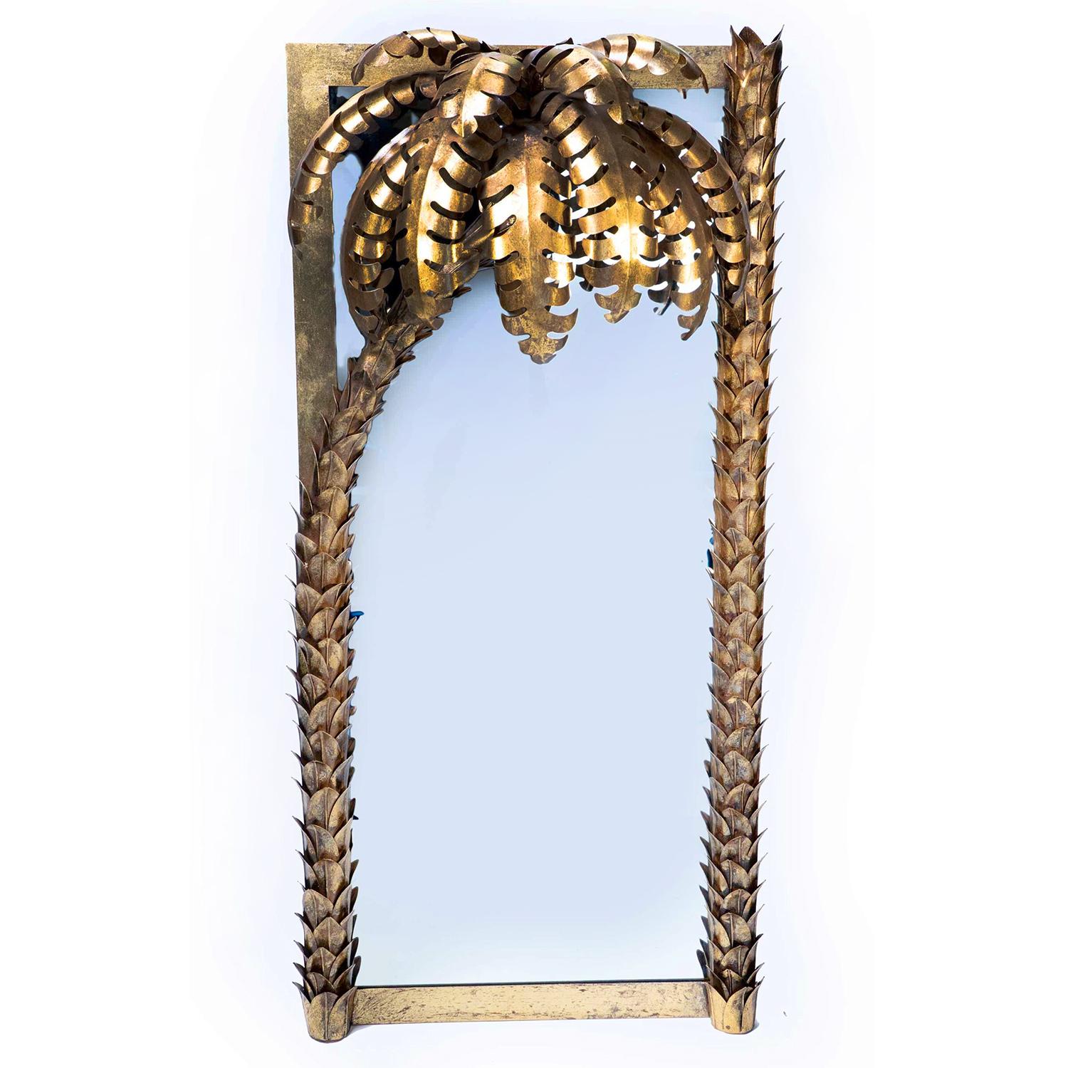 Gilt Gilded Palmer Set of 2 Mirror For Sale