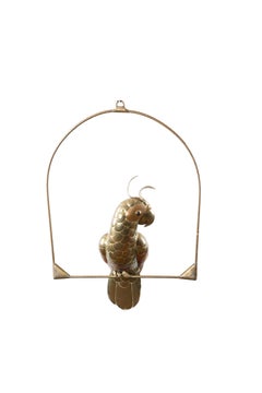 Posatoio dorato: A.I.C. in metallo misto Sergio Bustamante Baby Cockatoo