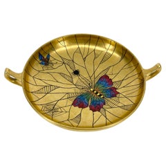 Gilded Petite Hand Painted Porcelain Vanity or Serving Dish, circa 1950's