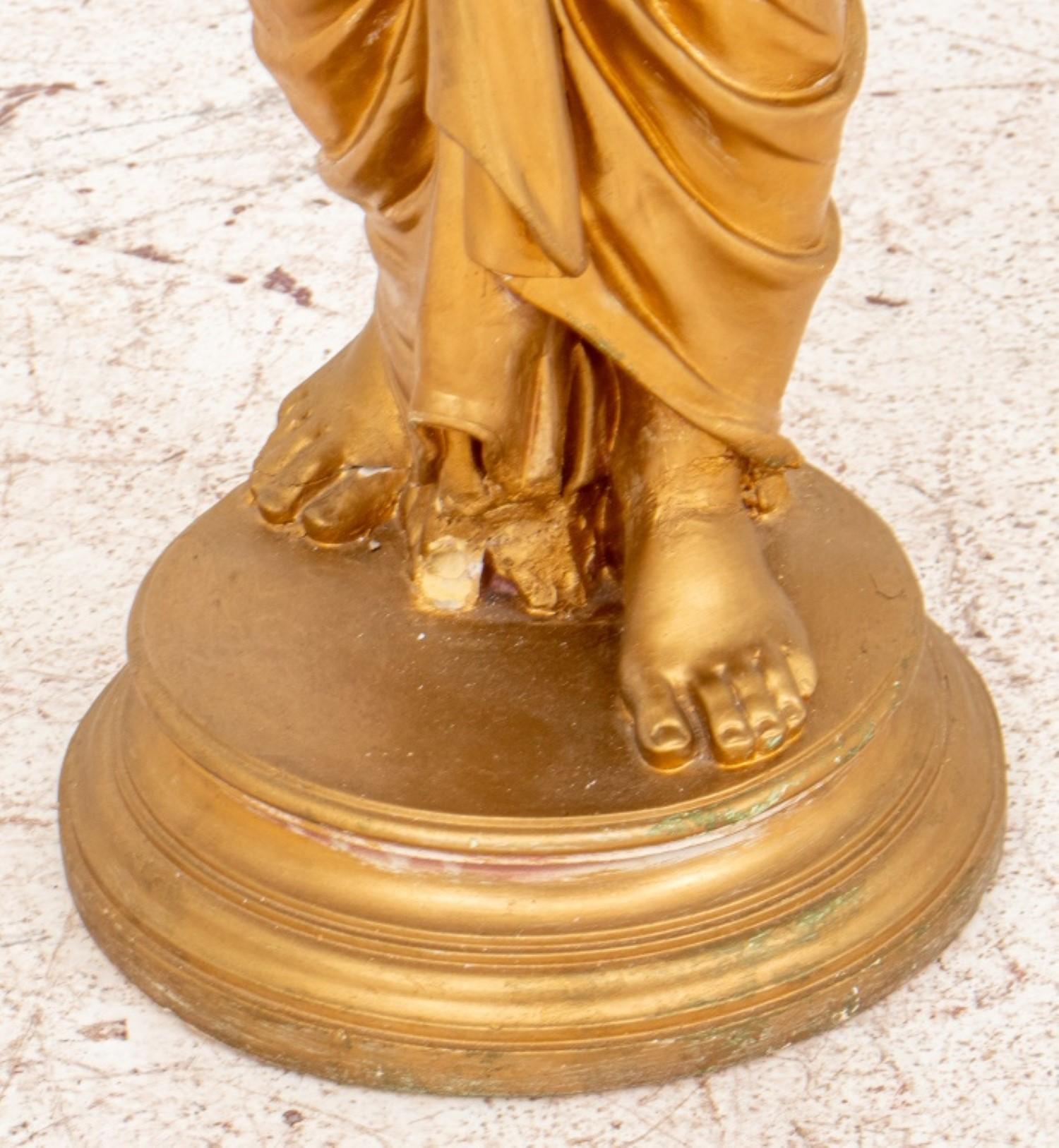 European Gilded Plaster Statue, Possibly Hebe For Sale