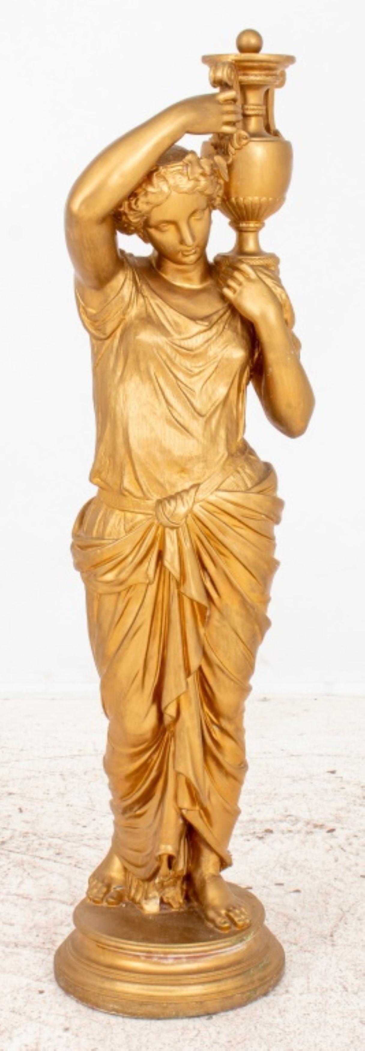 Gilded Plaster Statue, Possibly Hebe In Good Condition For Sale In New York, NY