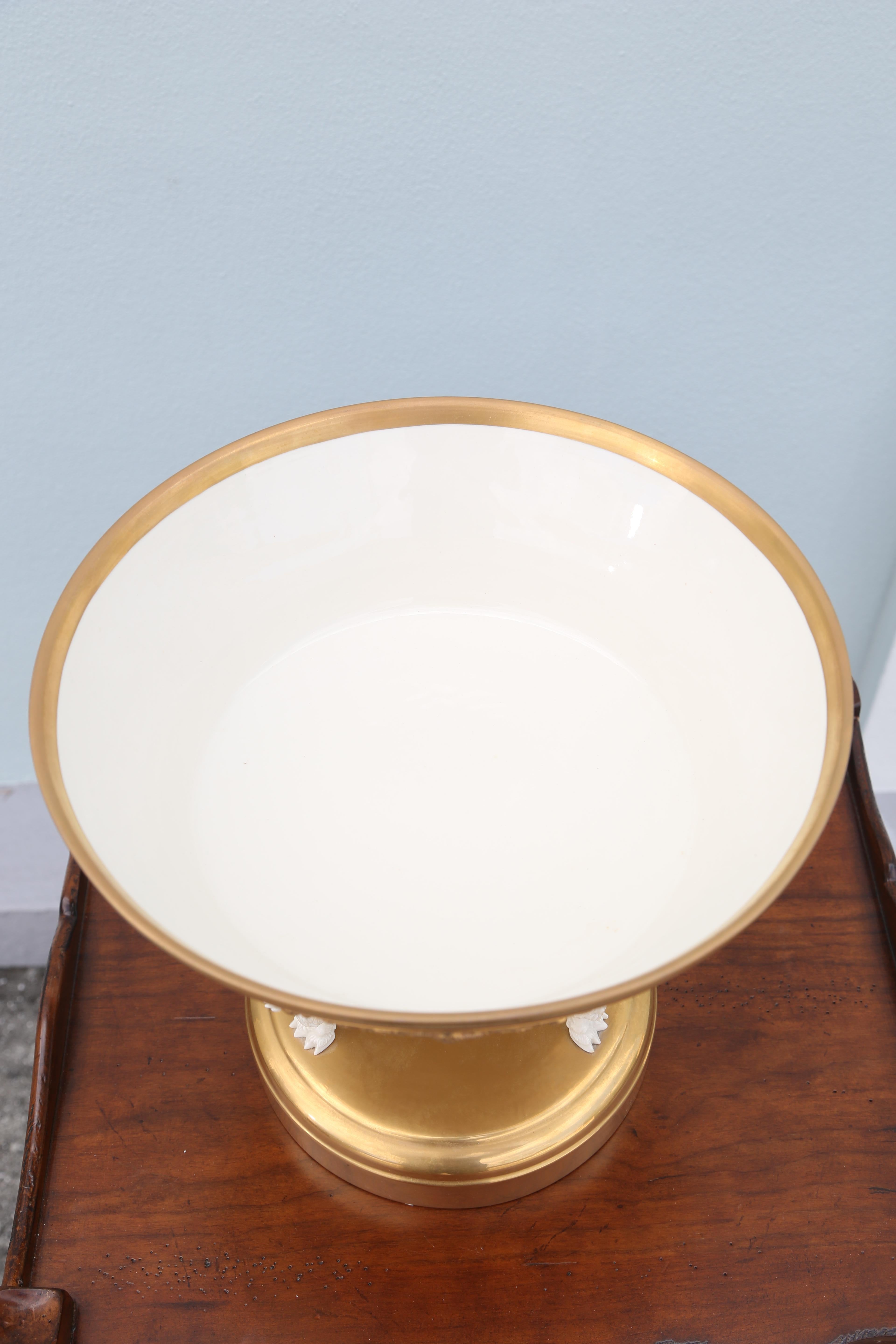 20th Century Gilded Porcelain Italian Centerpiece For Sale