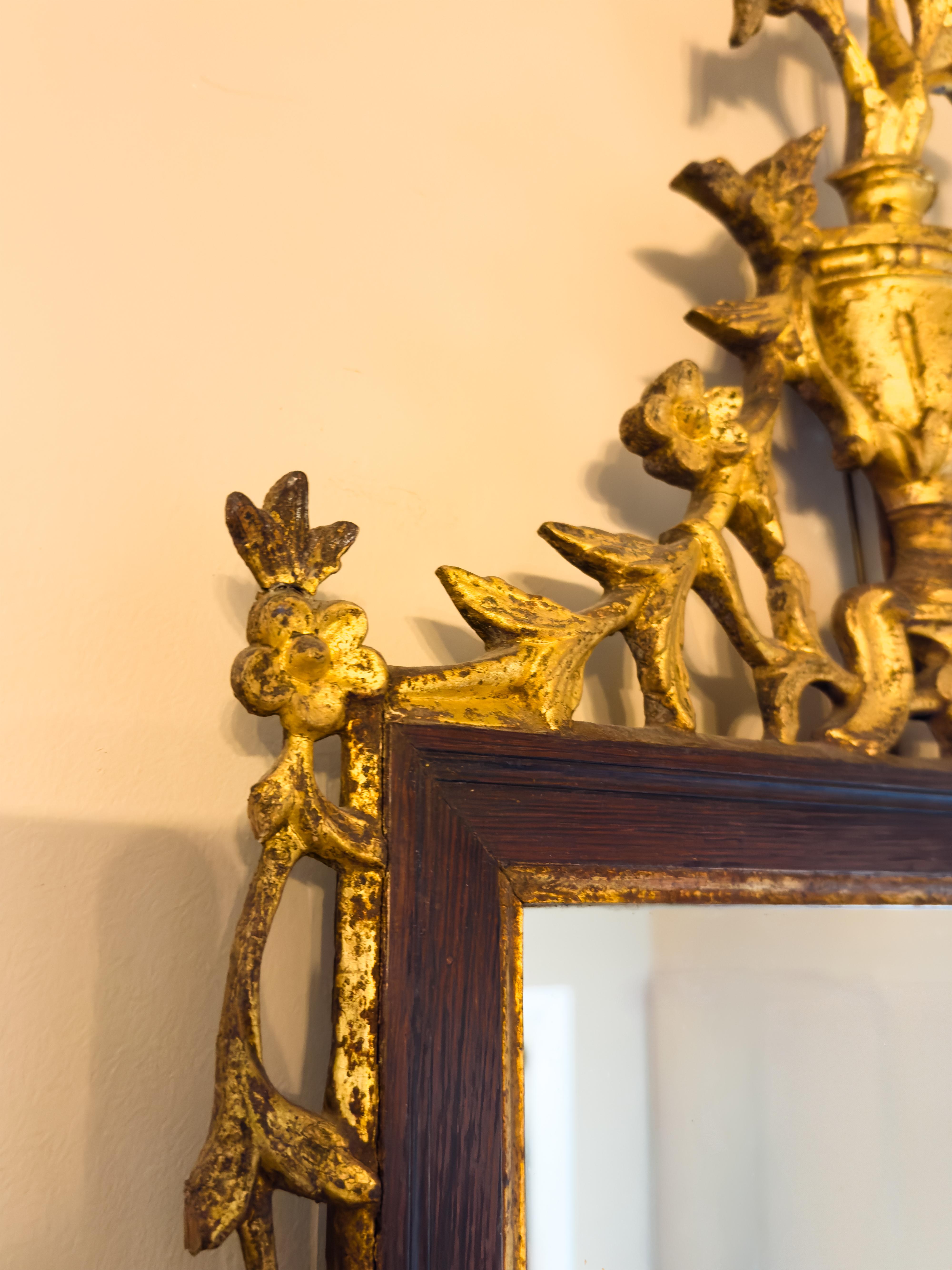 Portugais Miroir baroque portugais doré, XVIIIe siècle en vente