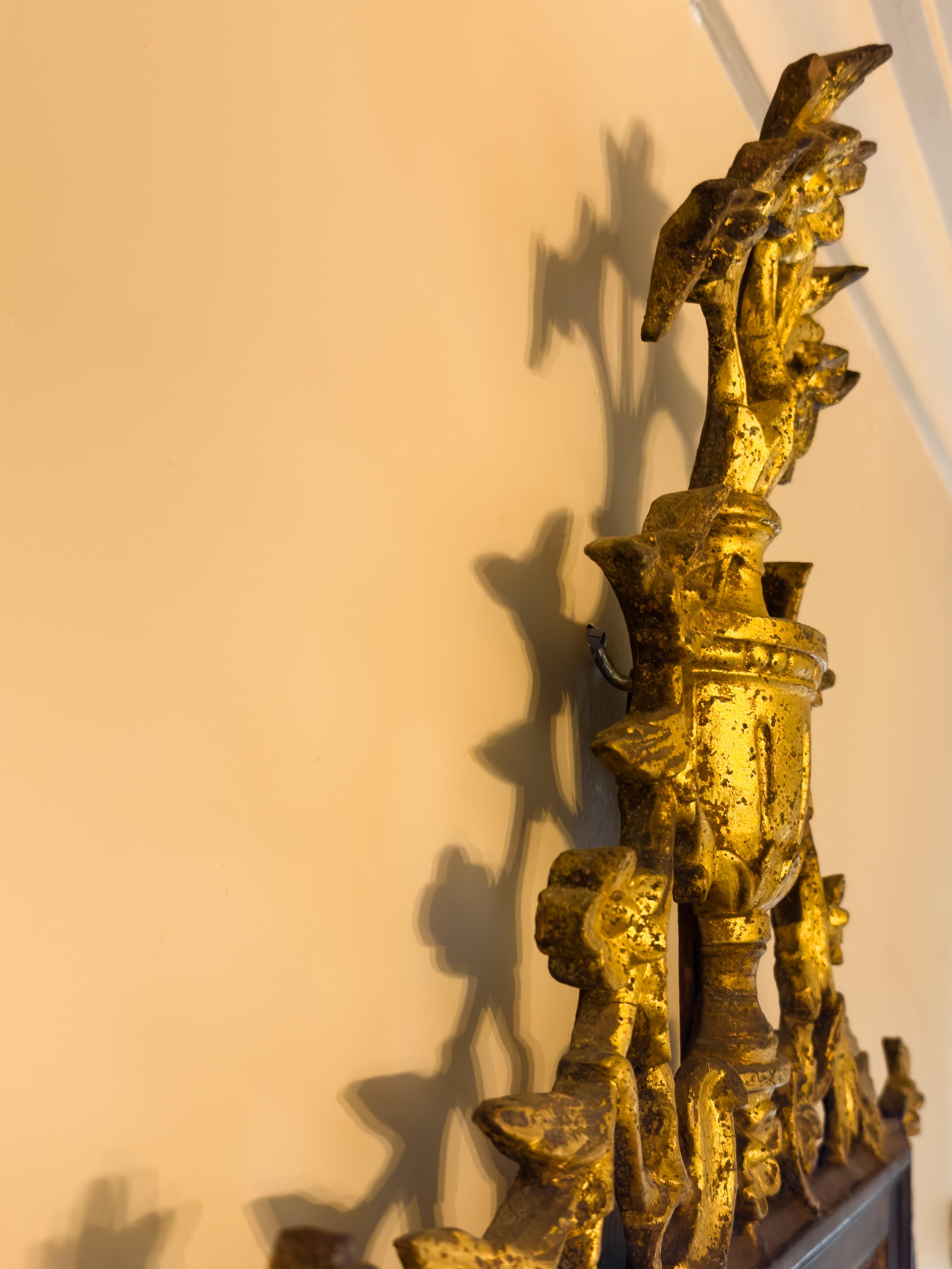 Miroir baroque portugais doré, XVIIIe siècle en vente 2