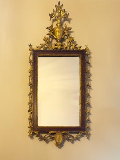 Gilded Portuguese Baroque Mirror, Giltwood Frame, 18th Century