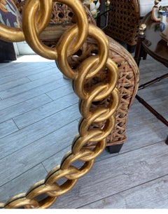 Gilded Pretzel Mirror by Dauphine Mirror Co., Vintage 1980s USA