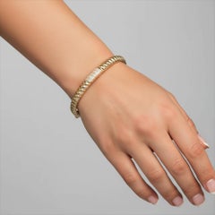 Gilded Radiance 14K (oder 18k auf Anfrage) Gelbgold Diamant-Armspange