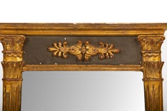 Gilded Reflections: French Empire Giltwood Mirror with Classical Relief