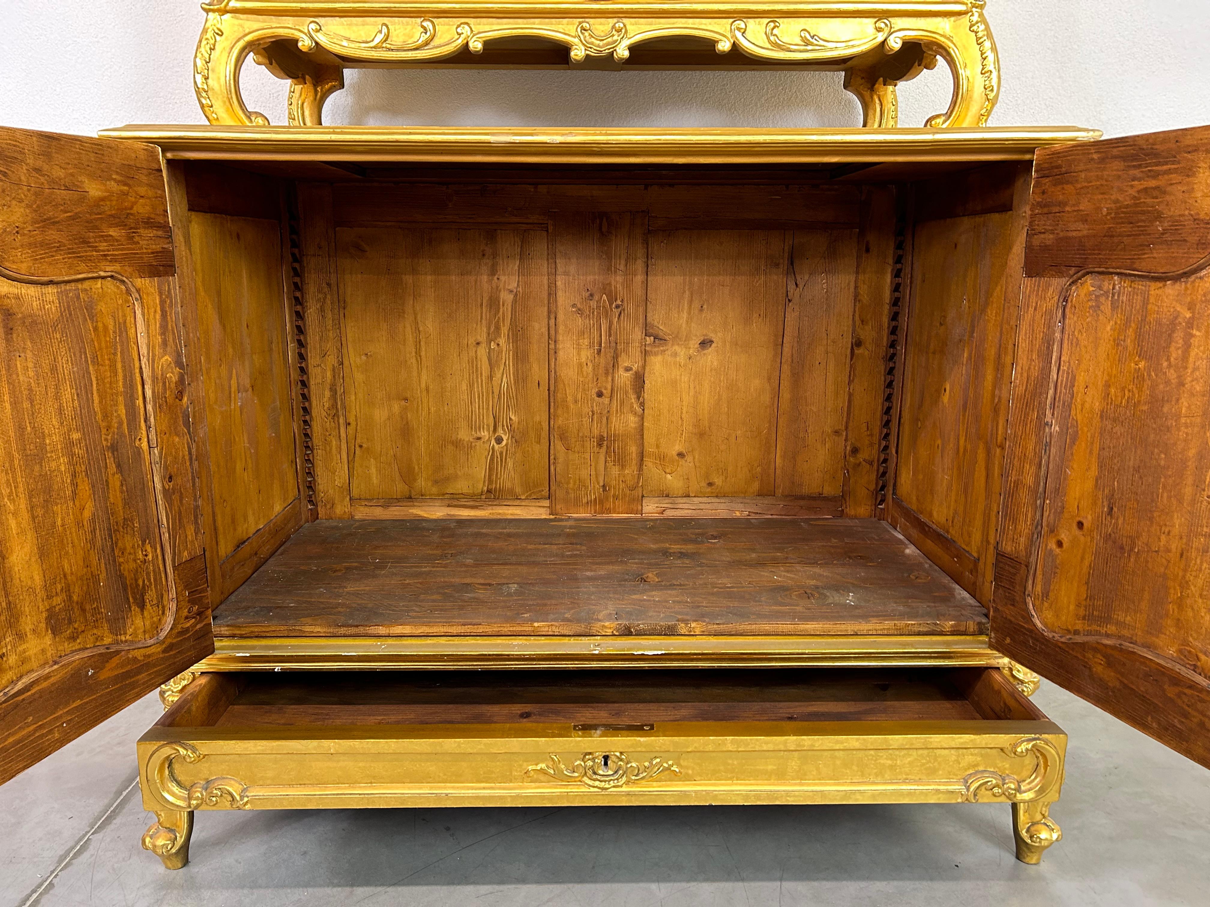 Gilded Rococo sideboard 18th century For Sale 13