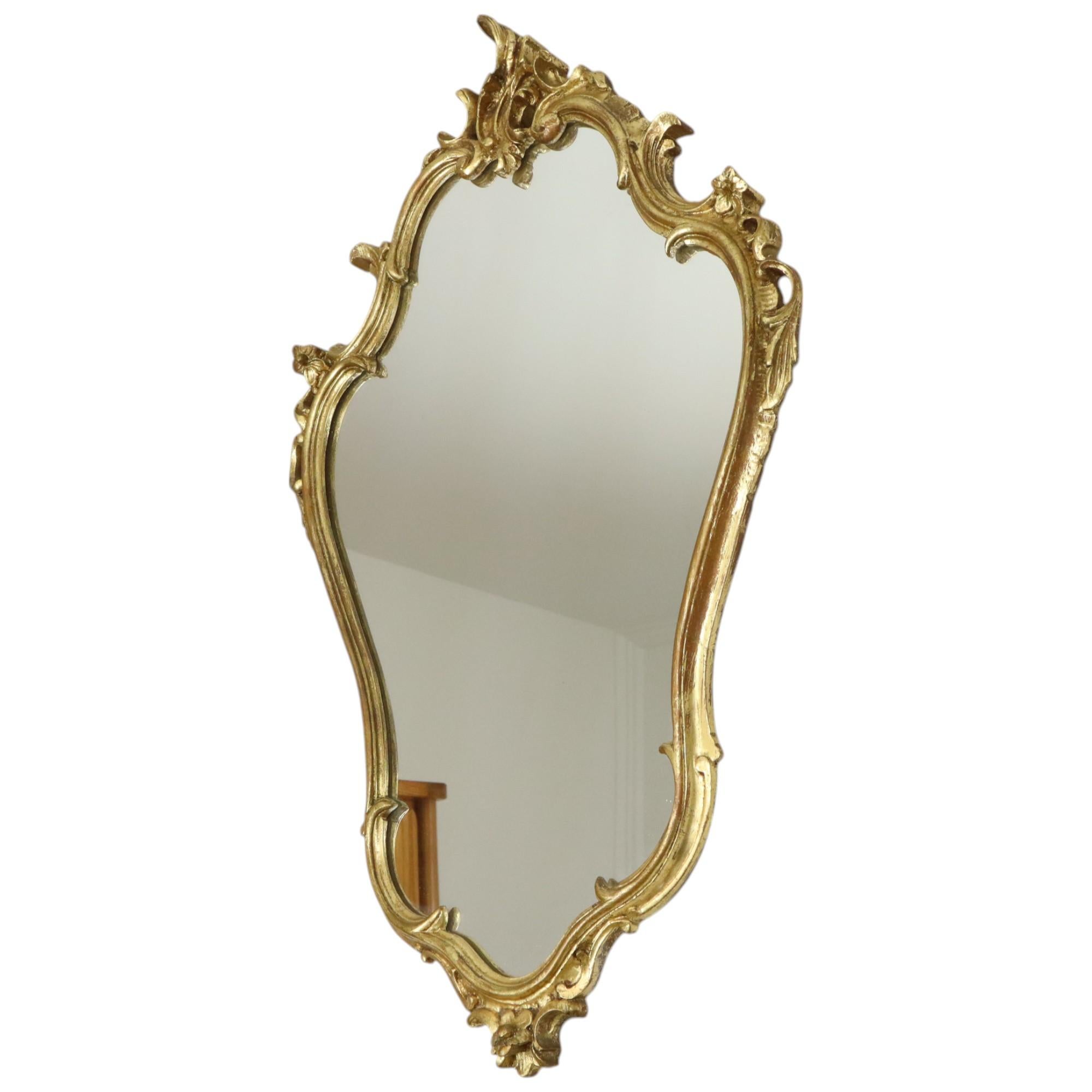 Gilded Rococo Style Mirror With Console Acanthus France In Good Condition For Sale In Poperinge, BE