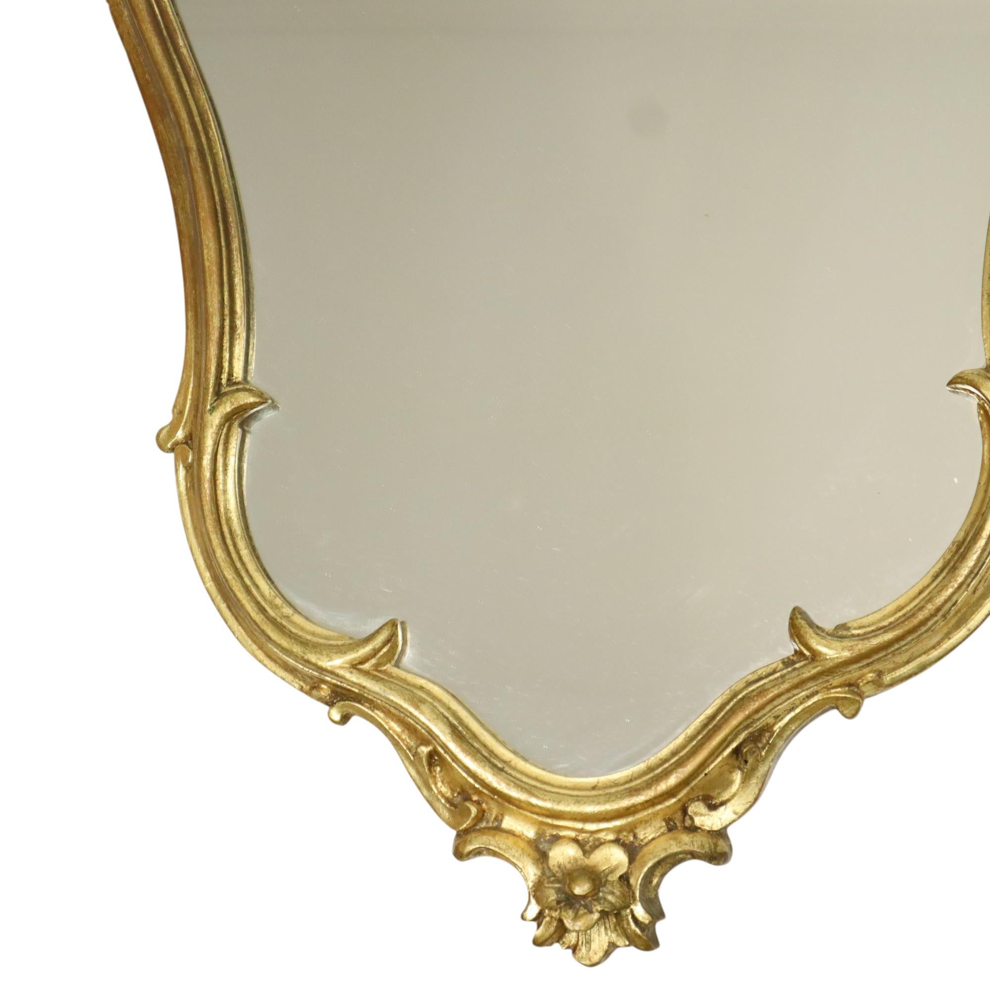 Glass Gilded Rococo Style Mirror With Console Acanthus France For Sale