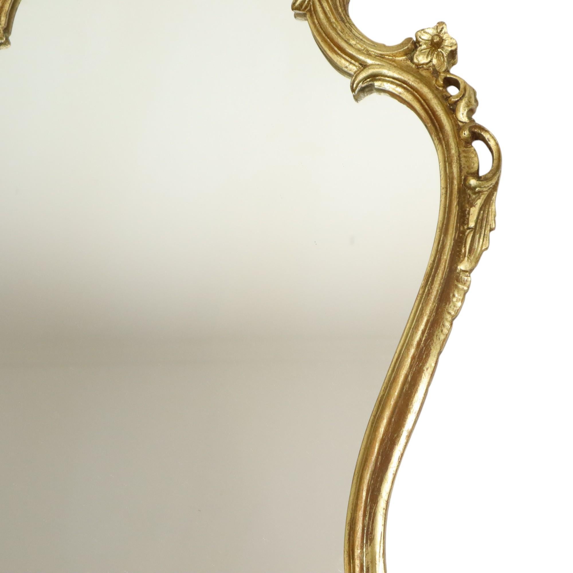 Gilded Rococo Style Mirror With Console Acanthus France For Sale 1