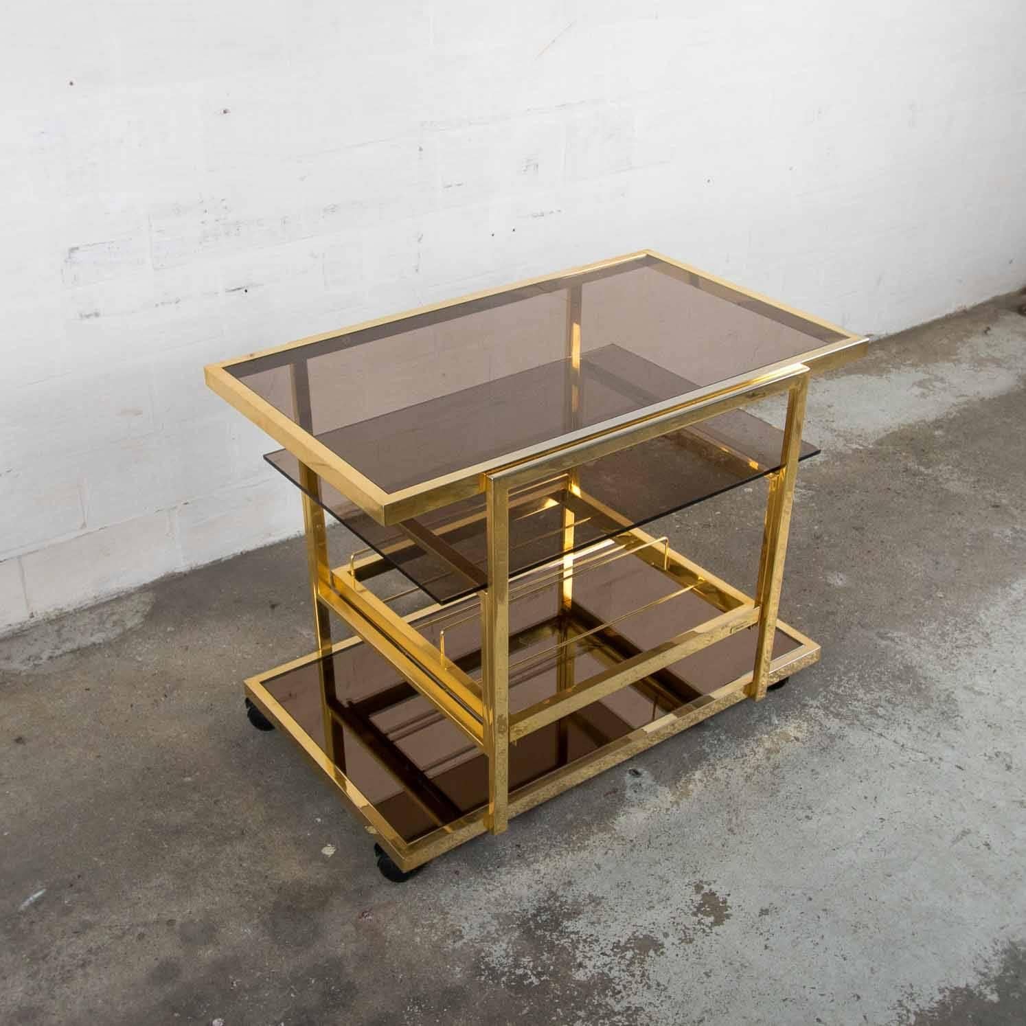 Dutch Gilded Serving Trolley For Sale