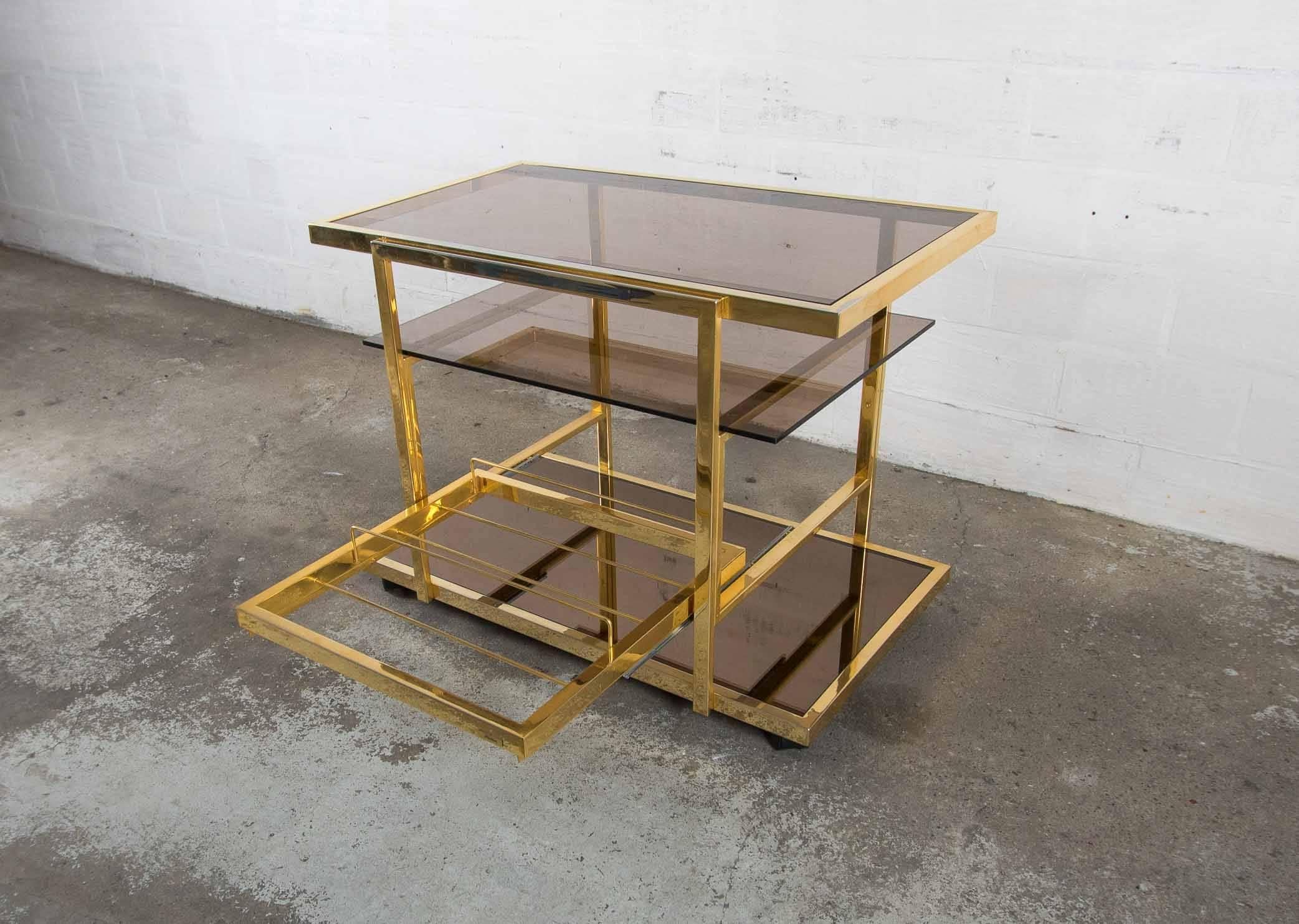 Late 20th Century Gilded Serving Trolley For Sale