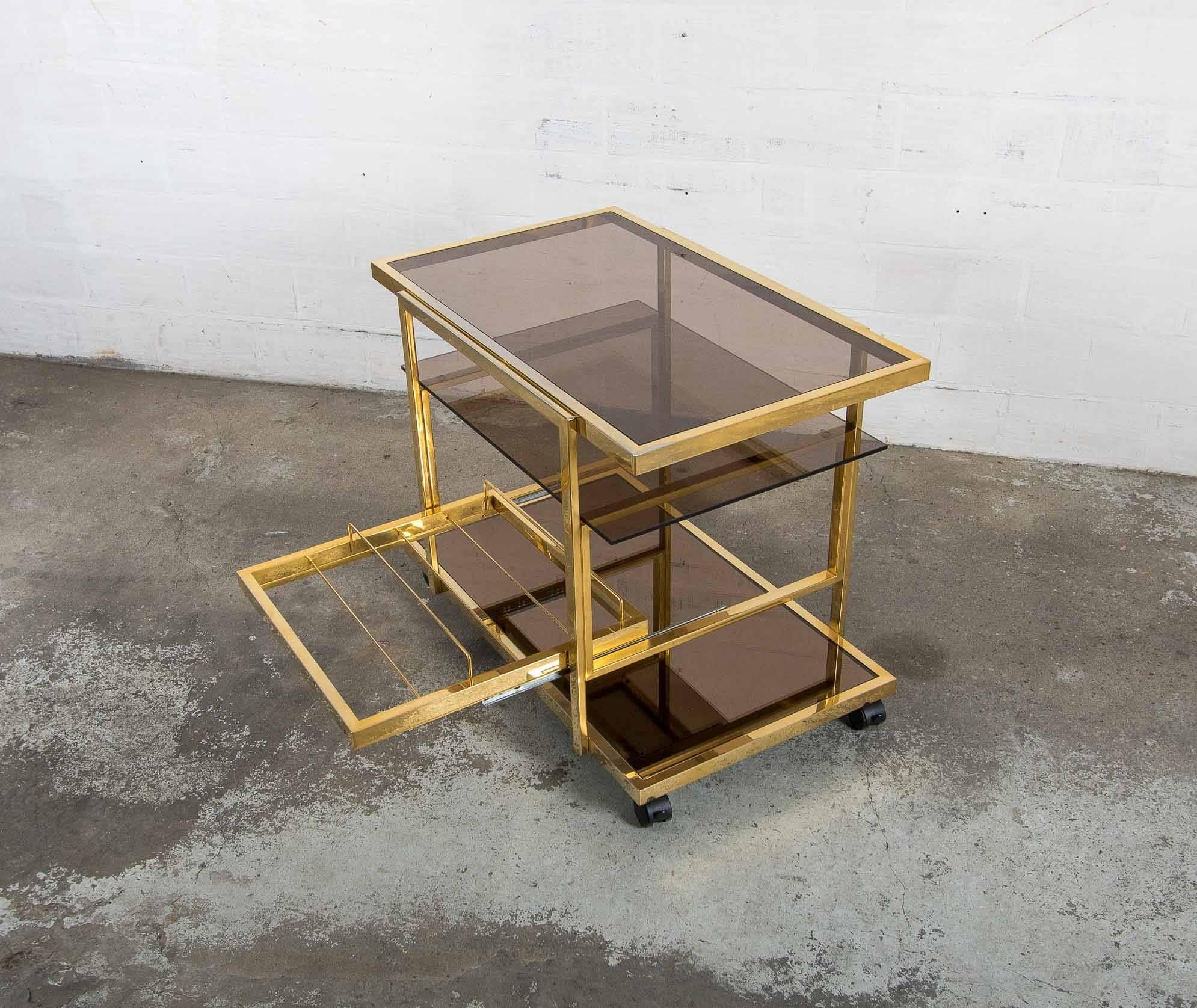 Gold Plate Gilded Serving Trolley For Sale