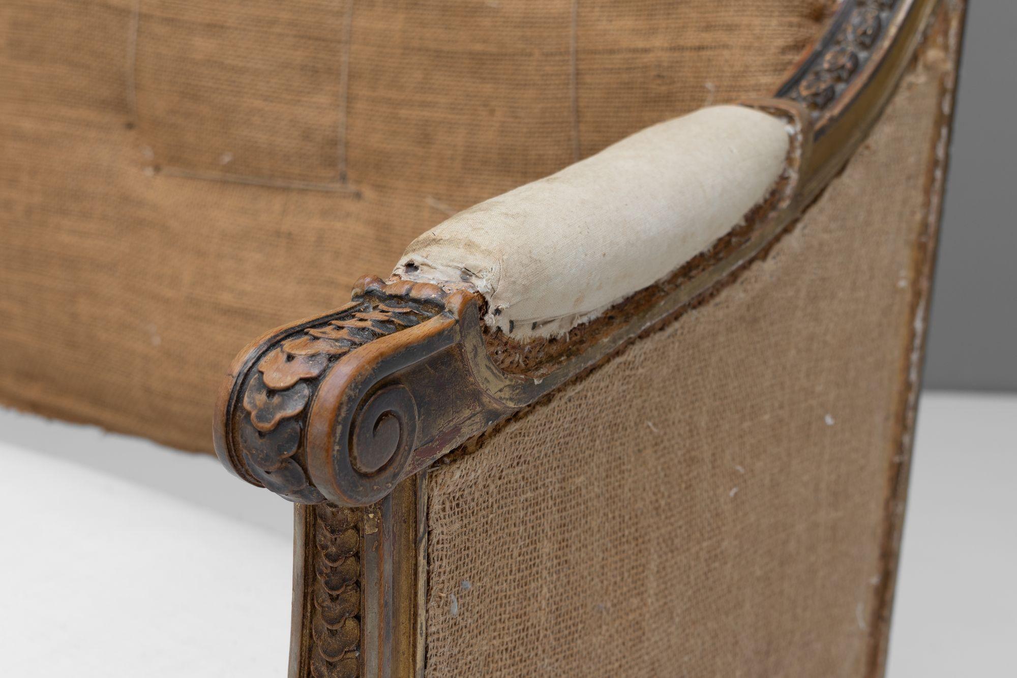 French Gilded Settee For Sale