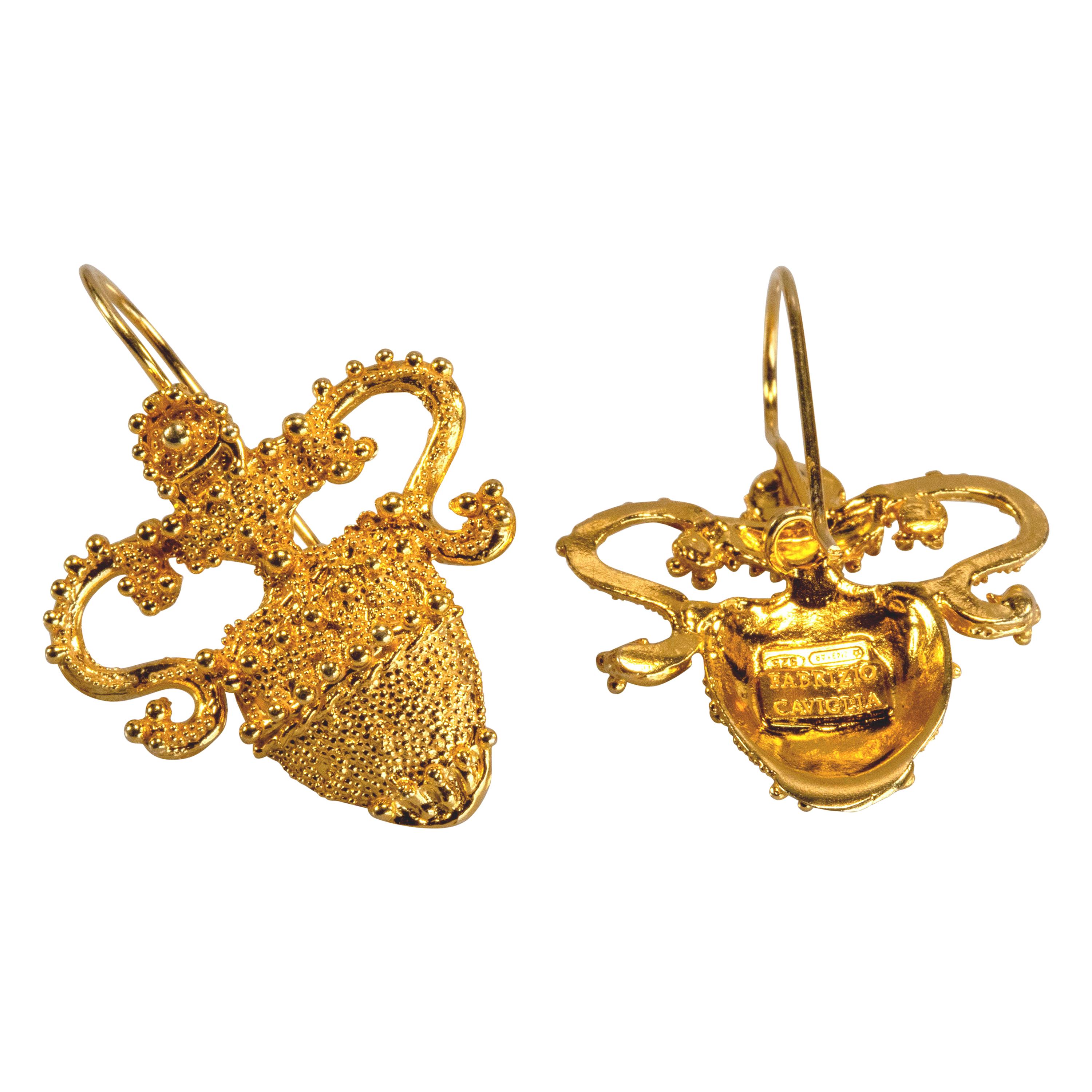 Gilded Silver Ancient Amphora Earrings Etruscan Jewelry Style at 1stDibs
