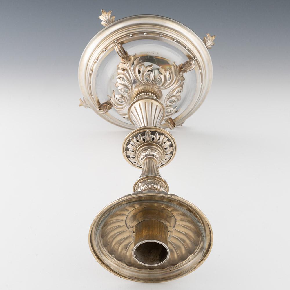 XIXe siècle Chandeliers en argent doré avec égouttoirs en verre en vente