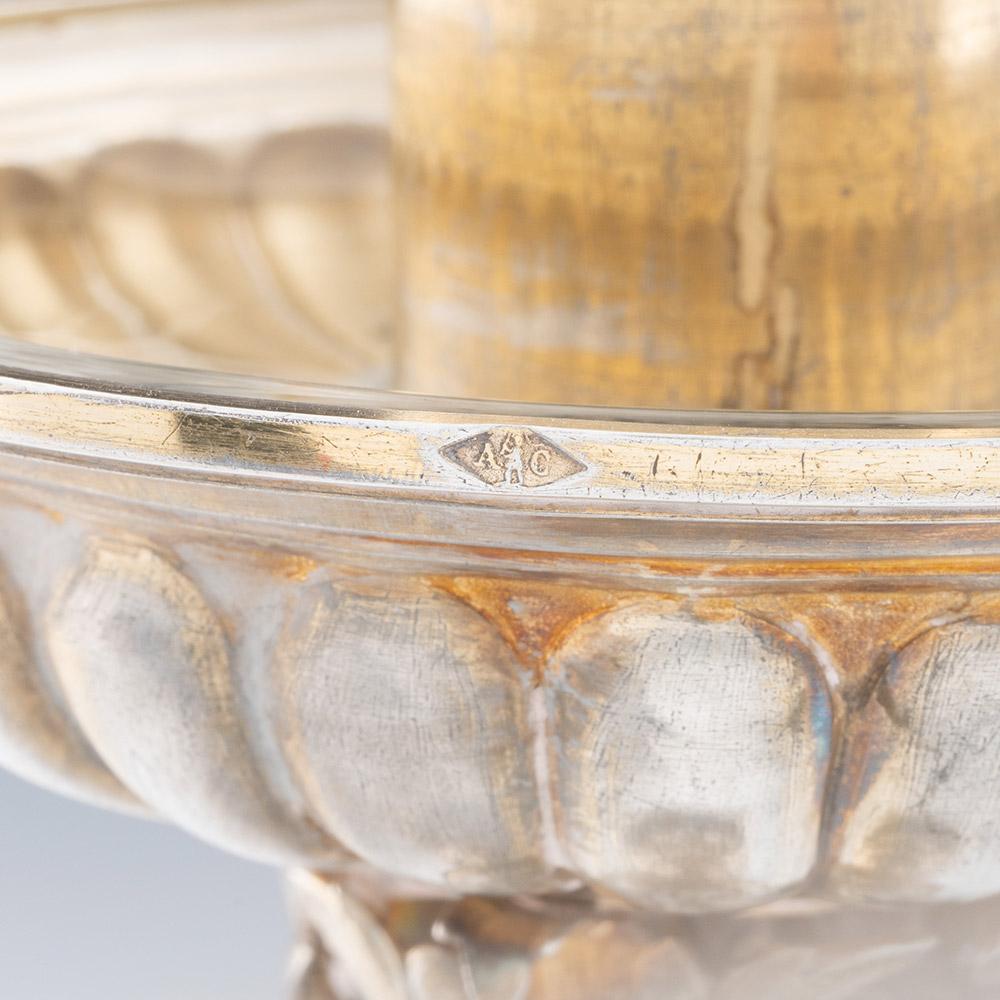 Chandeliers en argent doré avec égouttoirs en verre en vente 1
