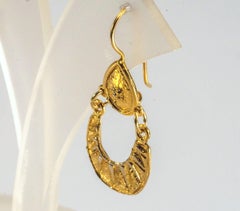 Gilded Silver Earrings Etruscan Jewelry Style