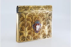 Blocco note in filigrana d'argento dorato con stemma della corona portoghese