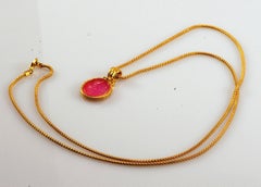 Gilded Silver Necklace Glass Paste Cameo Etruscan Jewelry Style