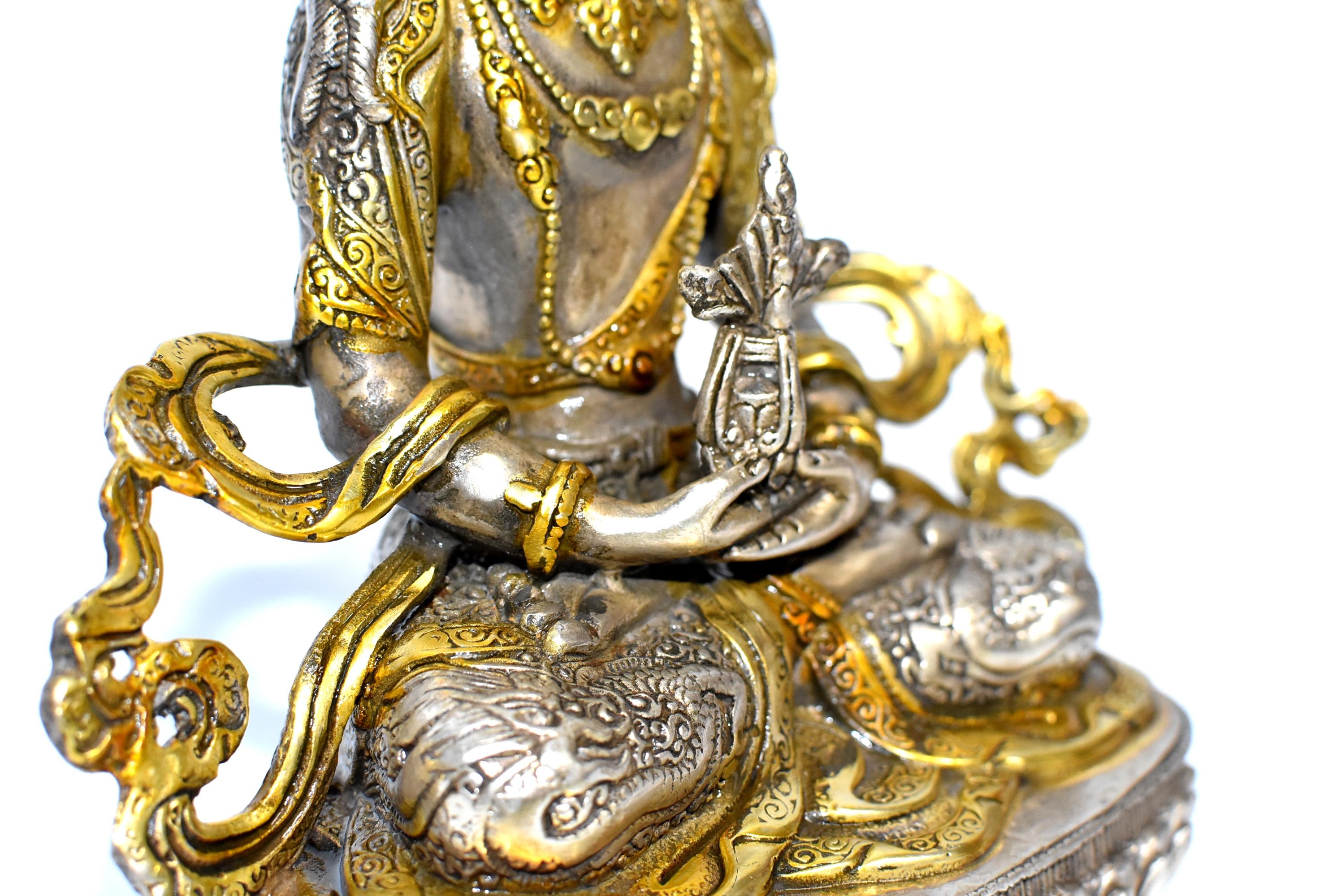 Gilded Silver Tibetan Buddha of Long Life Amitayus 10