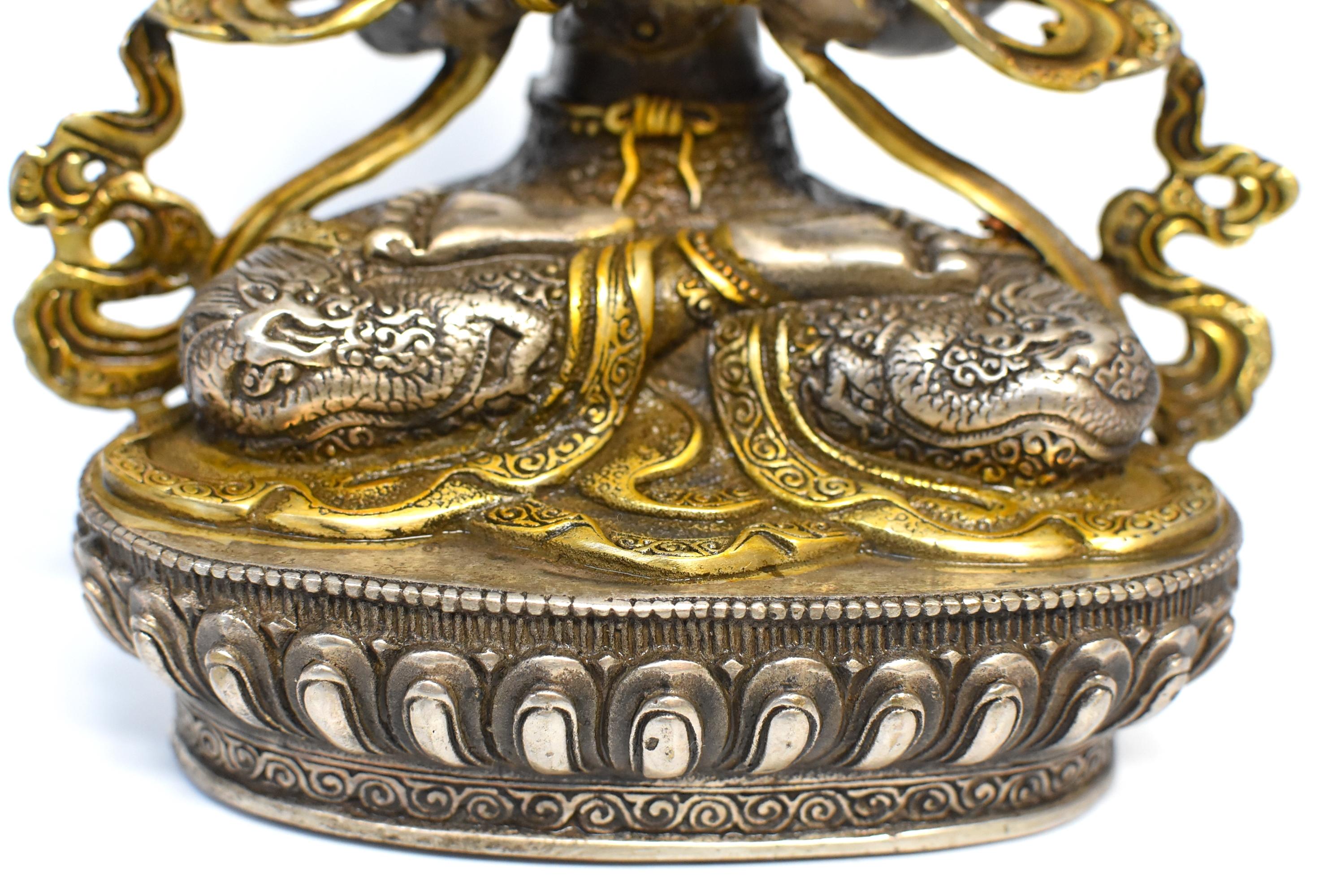 20th Century Gilded Silver Tibetan White Tara