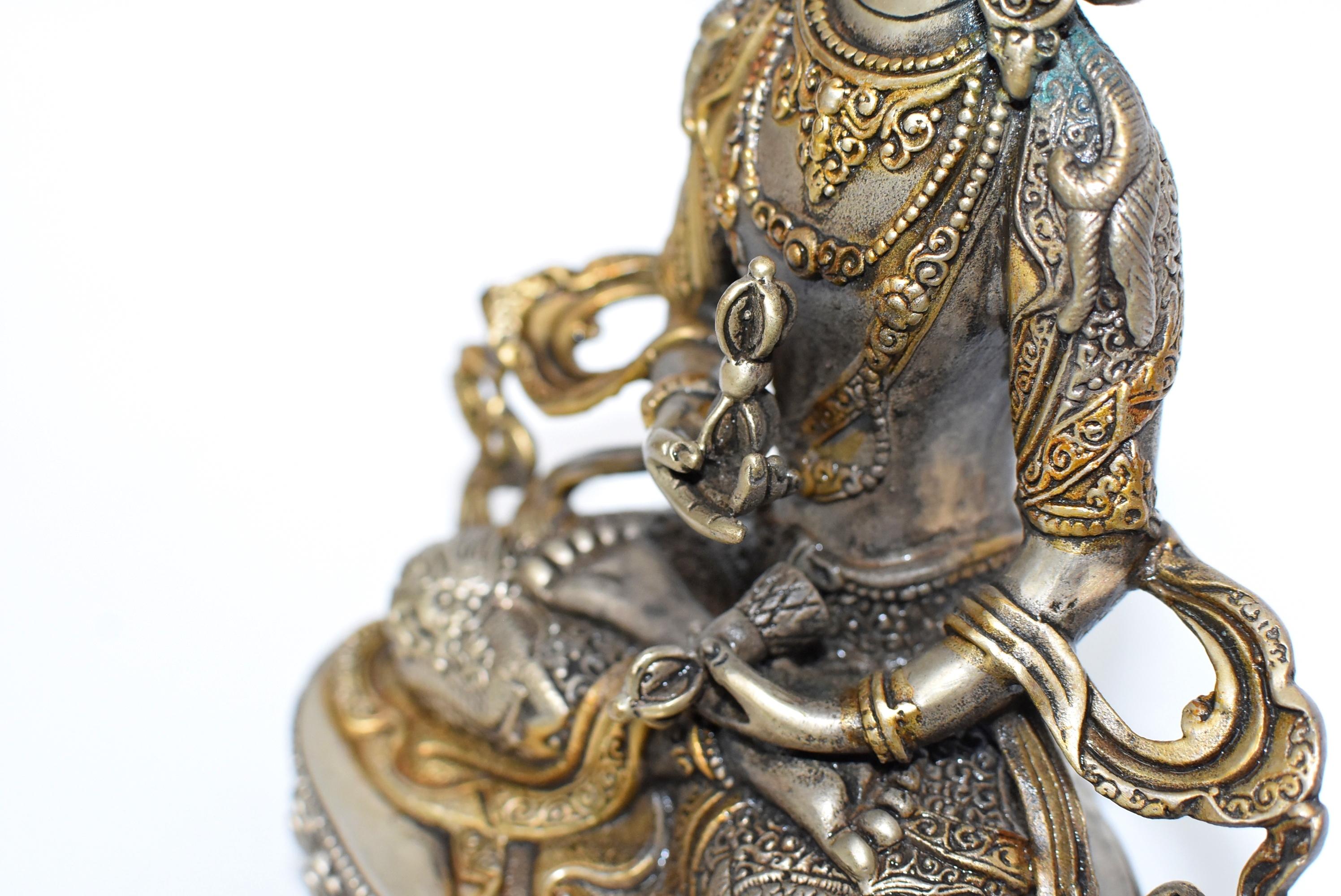 Gilded Silver Tibetan Vajrassatva with Dorje 7