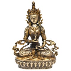 Gilded Silver Tibetan Vajrassatva with Dorje