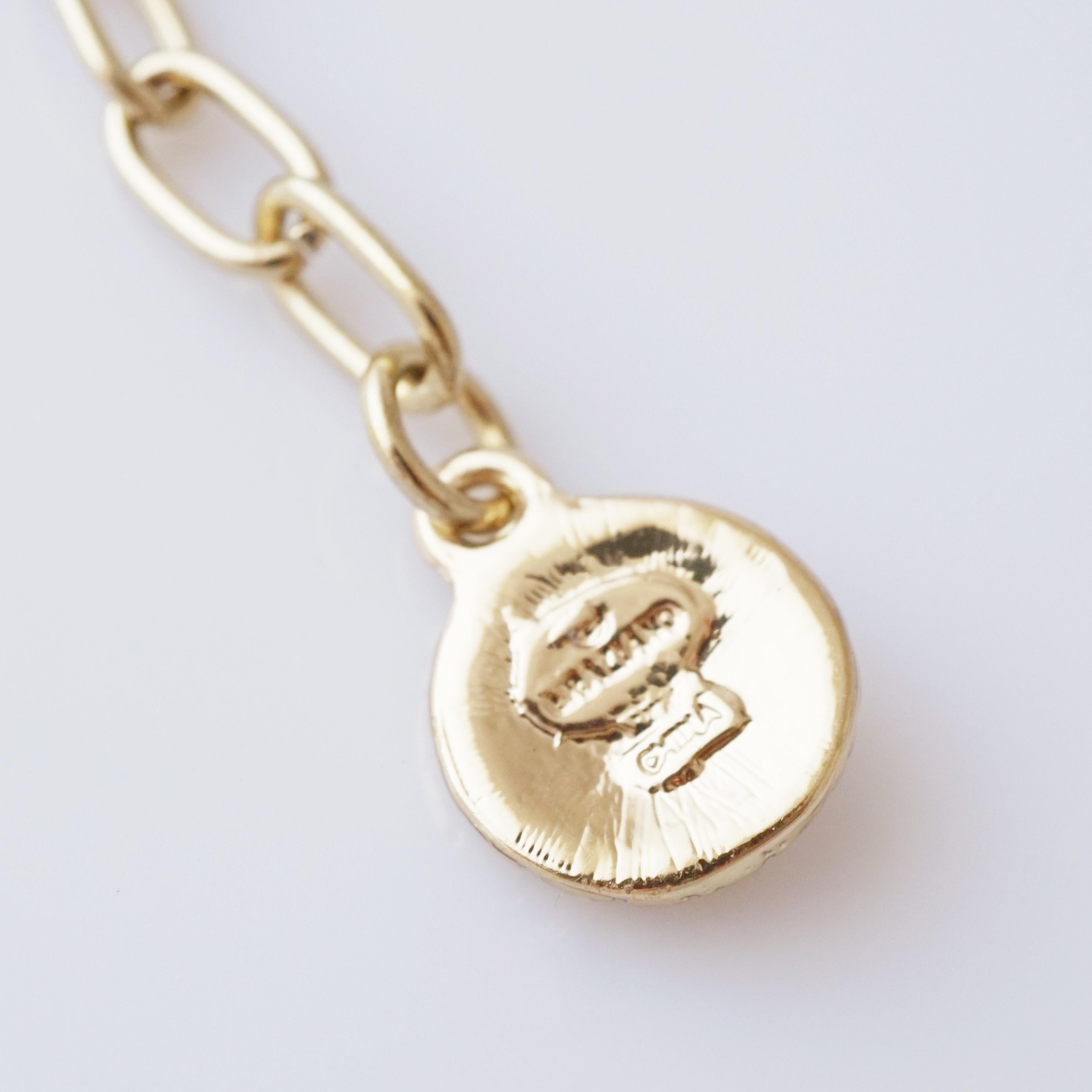 Collier à pendentifs en serpent doré avec accents de turquoise et de corail par Graziano, années 1980 en vente 1