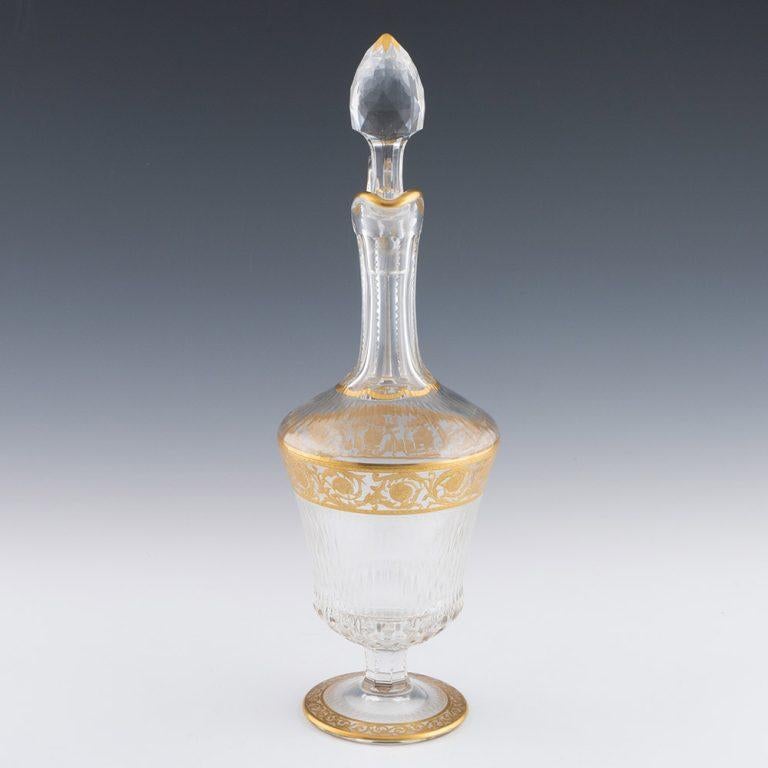 French Gilded St Louis Claret Jug Callot Pattern c1930 For Sale