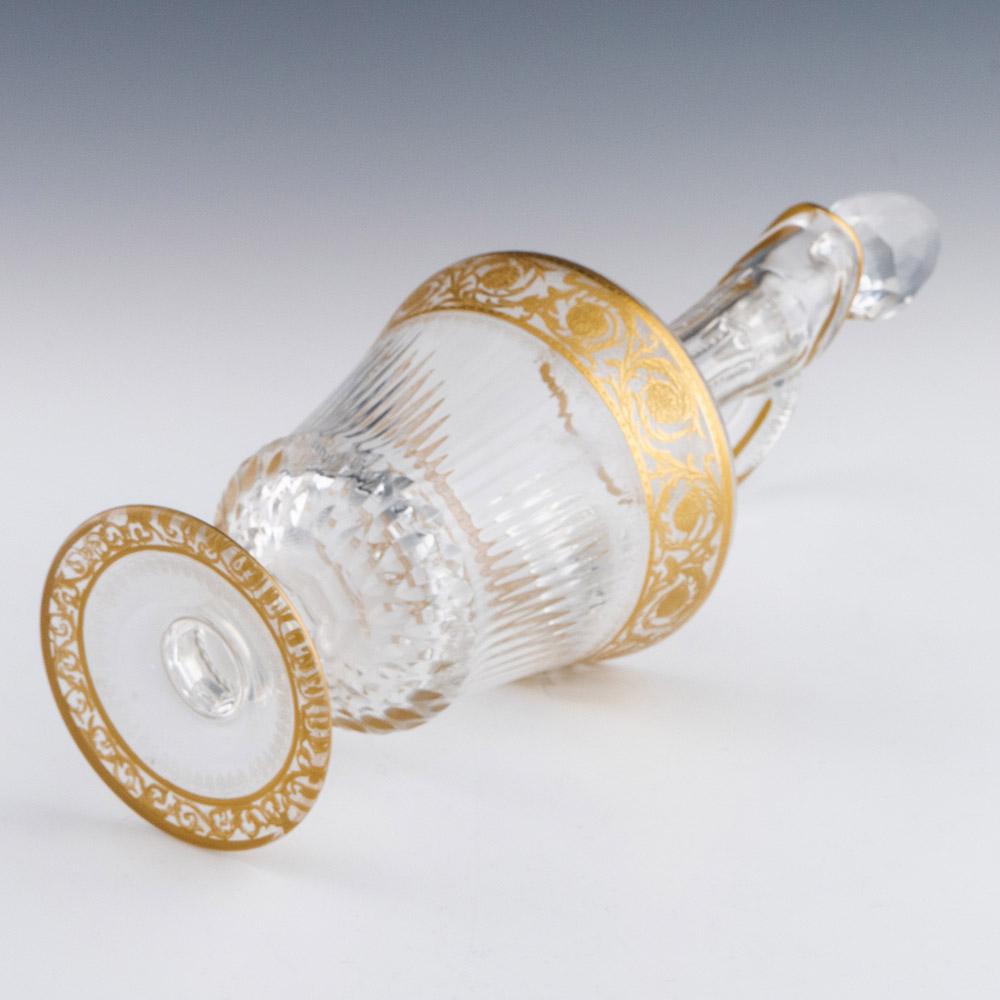 Glass Gilded St Louis Claret Jug Callot Pattern c1930 For Sale