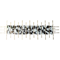 Gilded Steel Wall Sculpture with Enameled Panels by American Artist Del Williams