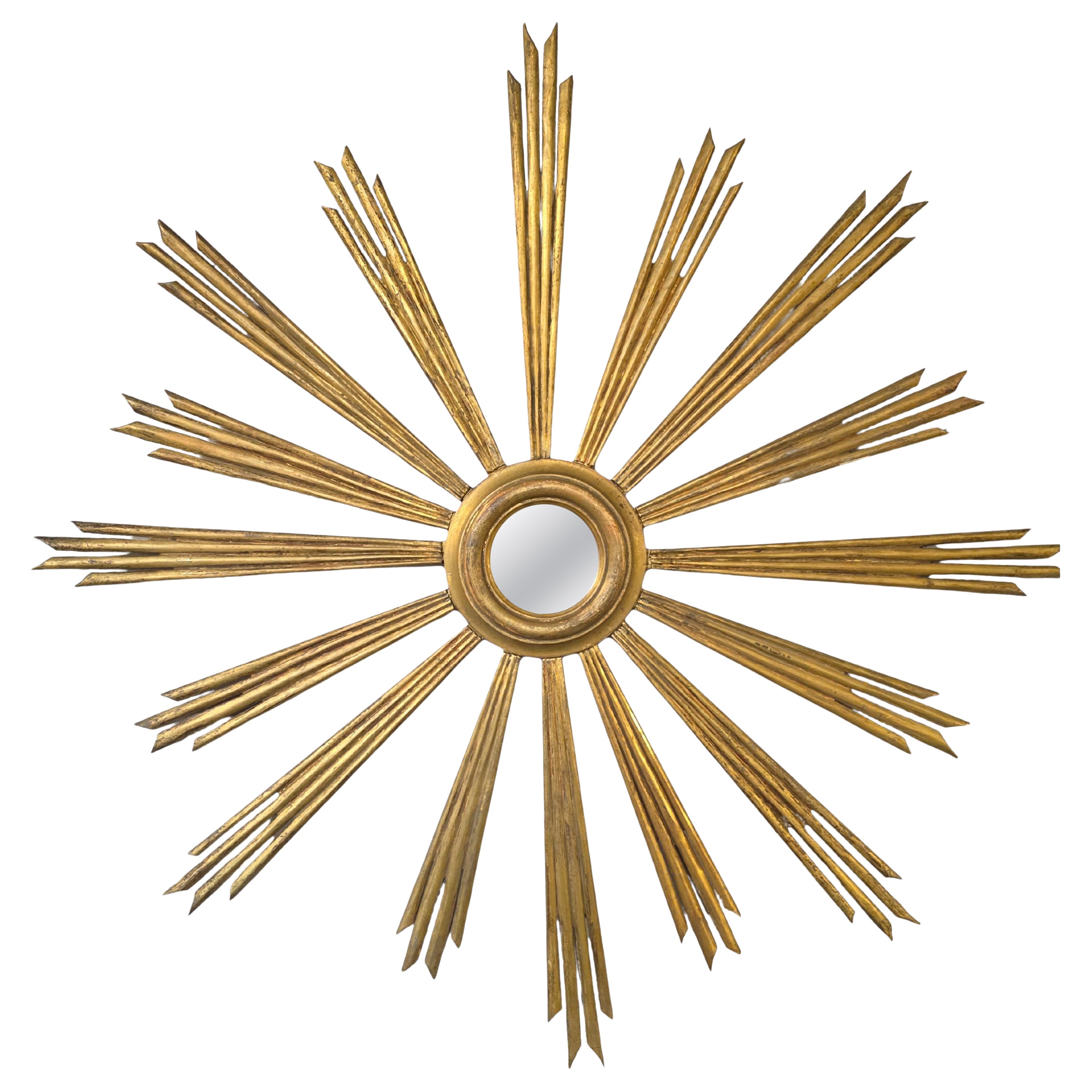 Specchio dorato a raggiera circa 1940 Italia