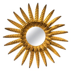 Antique Gilded Sunburst Mirror