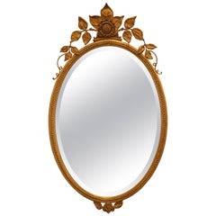 Gilded Sunflower Oval Mirror