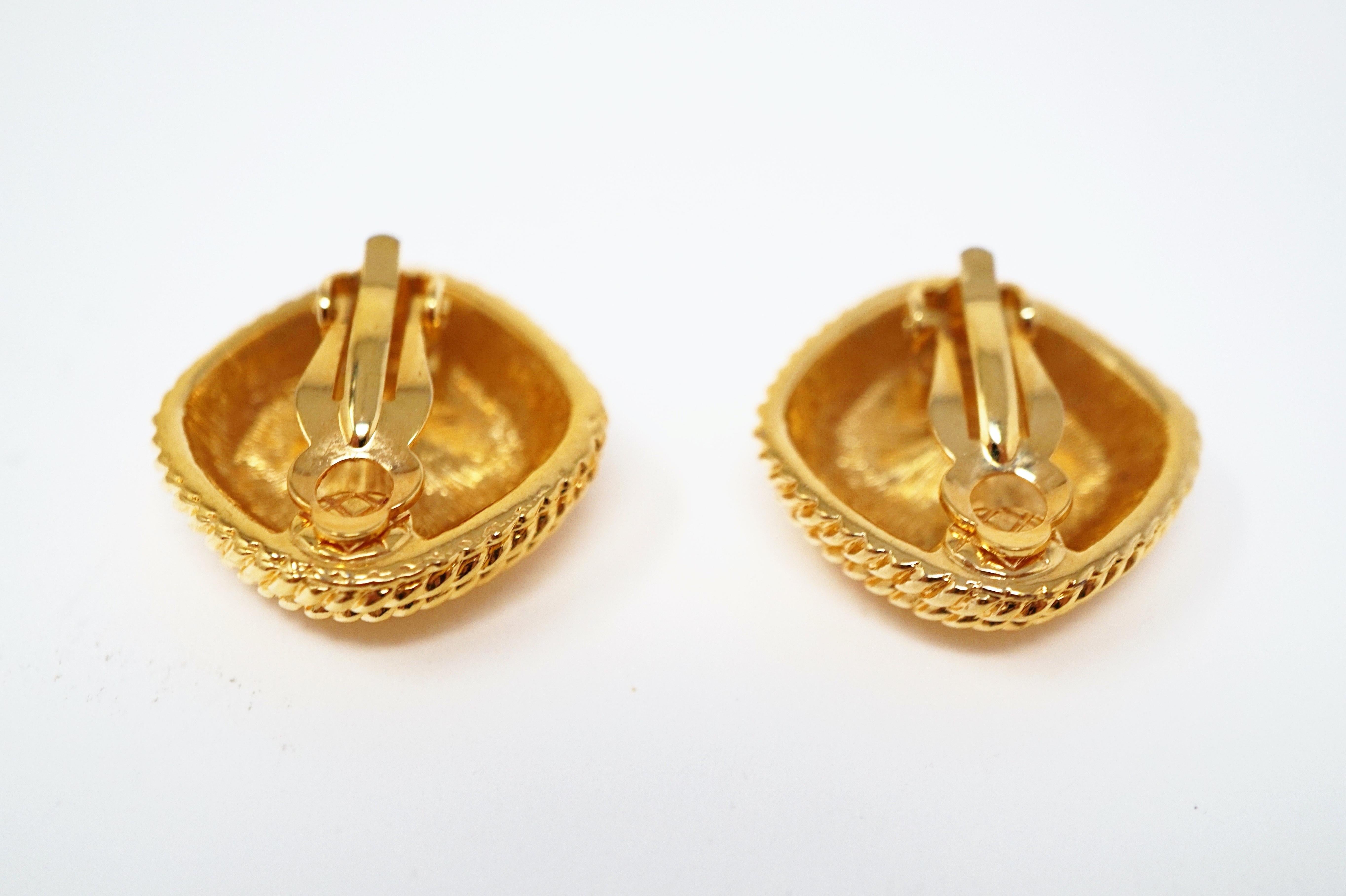 Modern Gilded Swarovski Crystal Statement Earrings by Swarovski, Signed For Sale