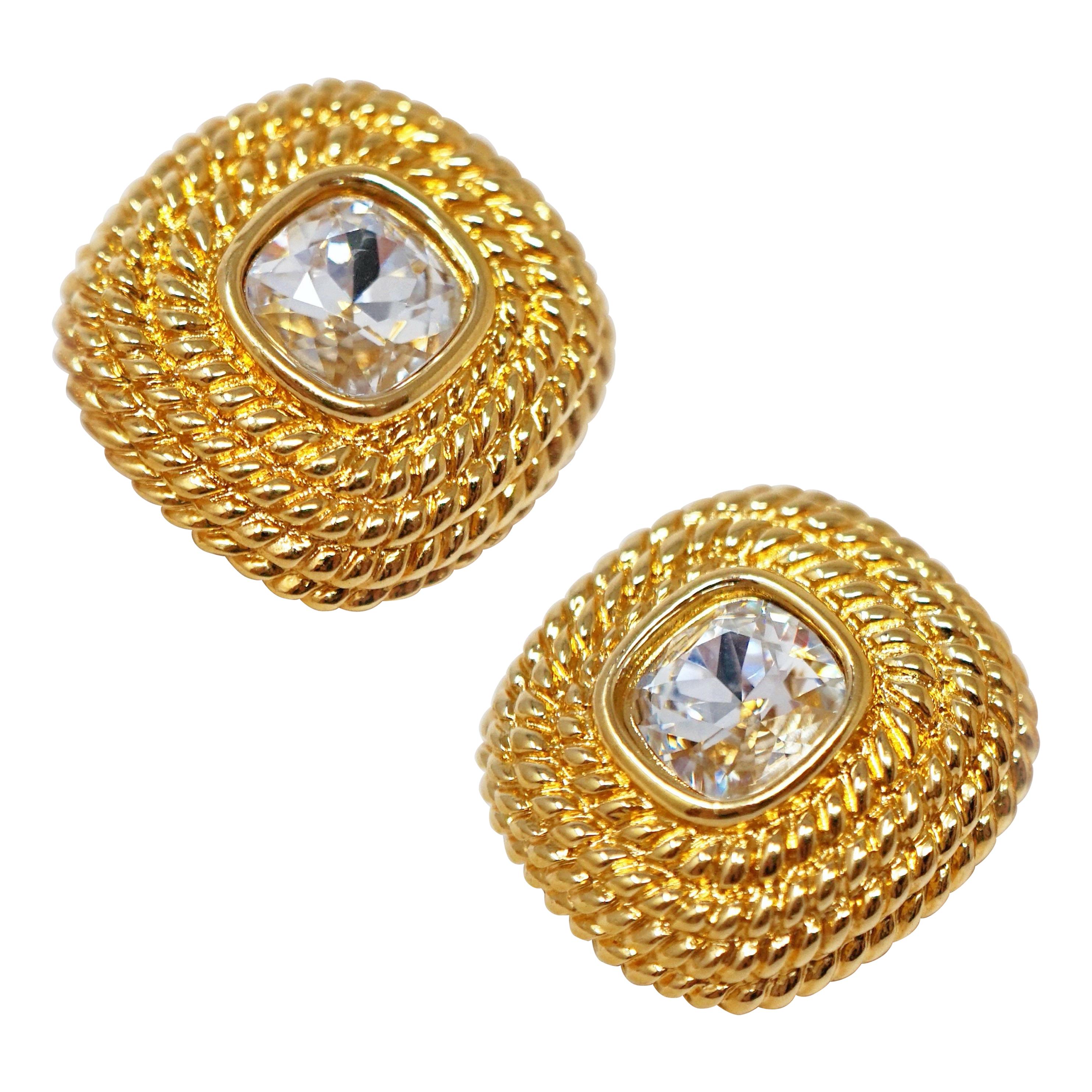 Gilded Swarovski Crystal Statement Earrings by Swarovski, Signed For Sale  at 1stDibs | swarovski crystal bracelet, swarovski crystal drop earrings,  swarovski drop earrings