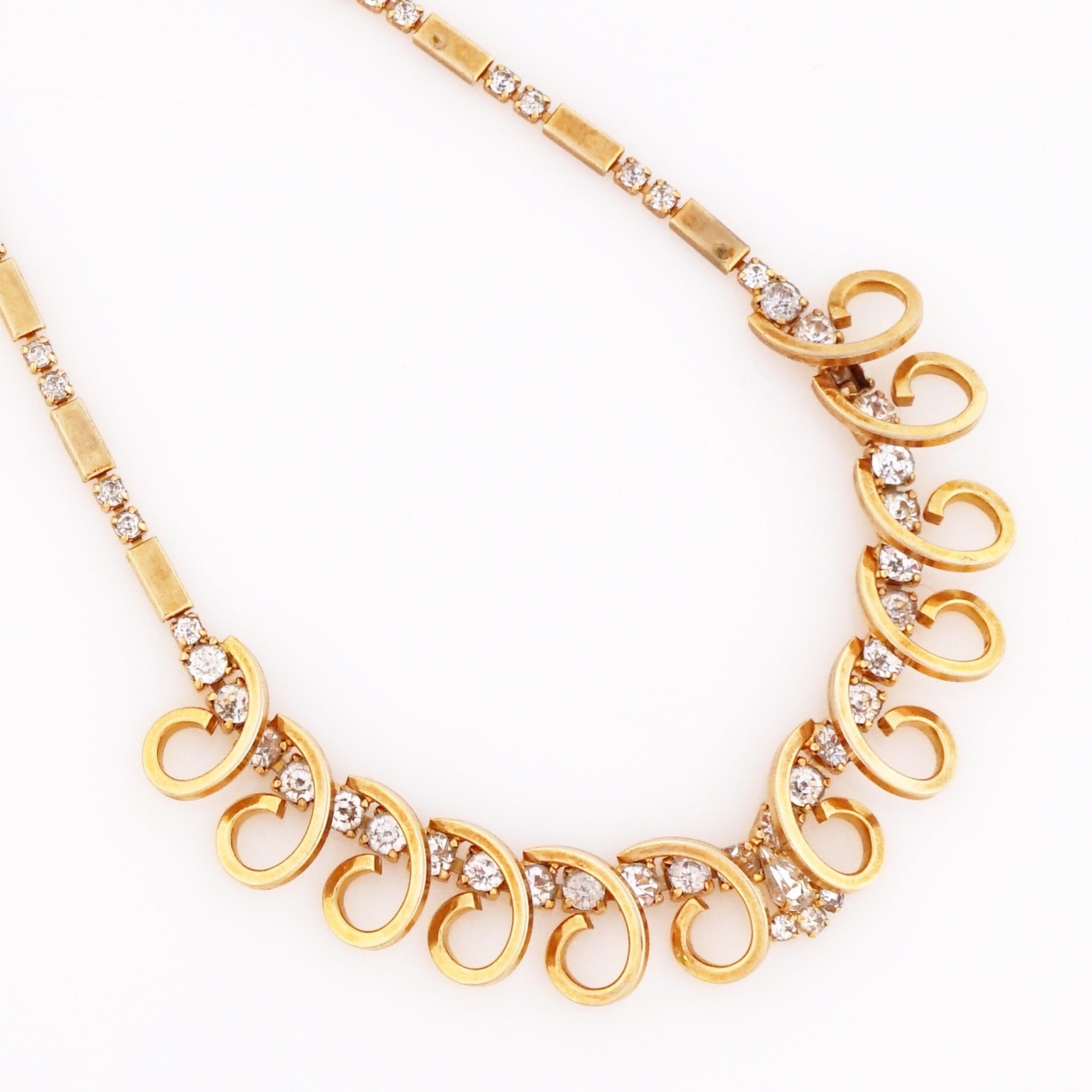 Vergoldete Wirbel-Halskette „Celestial Fire“ von Sarah Coventry, 1950er Jahre (Moderne) im Angebot