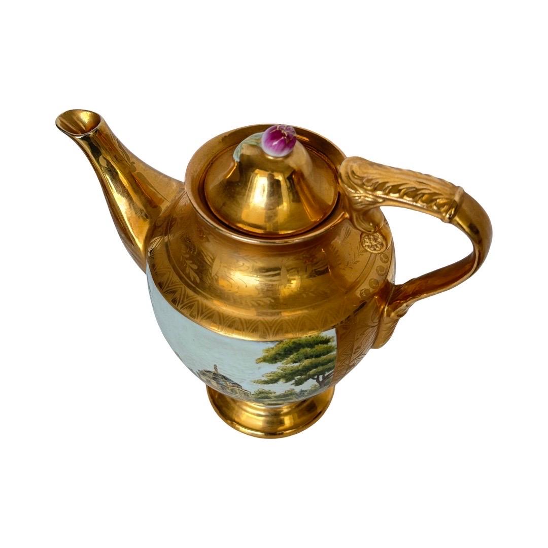 Gilded Tea Set by August Bauscher Weiden, Germany, Late 19th Century For Sale 7