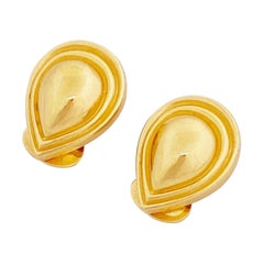 Boucles d'oreilles en goutte d'eau dorées par Christian Dior, années 1980