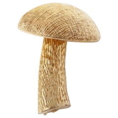 Retro Gilded Three Dimensional Mushroom Brooch by Castlecliff, Signed, circa 1950s