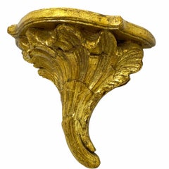 Gilded Tole Wall Mount Console Bracket Hollywood Regency Style Vintage, Italy