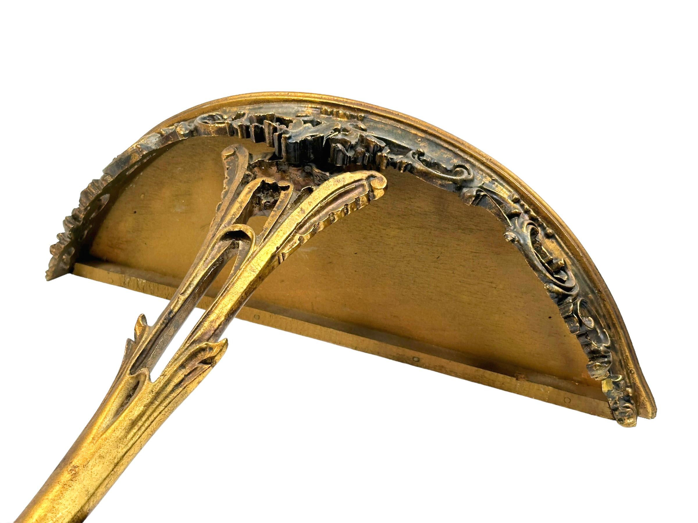 Gilded Toleware Wall Mount Console Hollywood Regency Style, Vintage Italy 1960s 3